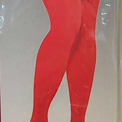 Red Plus Size Tights Opaque Halloween Christmas Valentines Costumes Sexy NEW