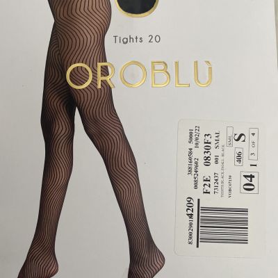 New Women's OROBLU Waves Tights Black Size S