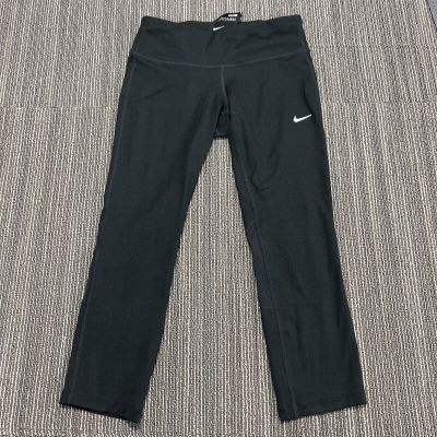 Nike Capri Leggings Yoga Pants Womens XS Black Stretch Sheer Accent DriFit 24x20