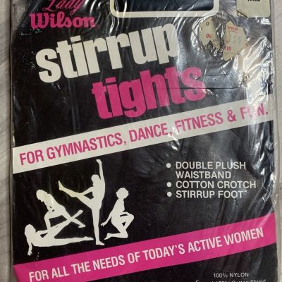New Vintage Lady Wilson Black Stirrup Tights USA Dance, Exercise - SZ Tall