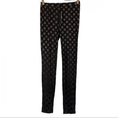 Anthropologie Current Air Womens Leggings Size Small Velvet Polka Dot Sheer NEW