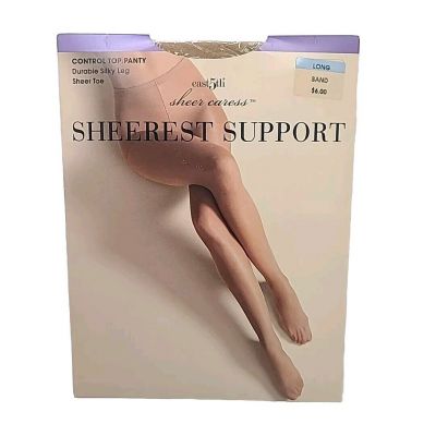 East 5th Sheer Caress Durable Silky Leg Pantyhose Sand Size Long Control Top