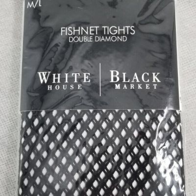 White House Black Market Size M / L Fishnet Tights Black NEW