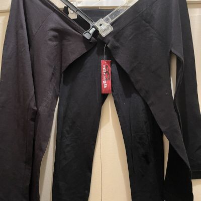 3 plain black leggings bundle