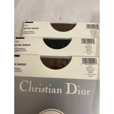 Vintage Christian Dior stockings for garters 3 pkg 6 pr 4 pr Taupe, 2 pr black
