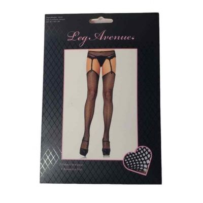 NEW Leg Avenue Elise Fishnet Stockings OS Black Thigh High NWT