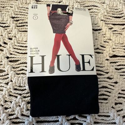 Hue Super Opaque Tights - Black - Size 1 - New With Tags
