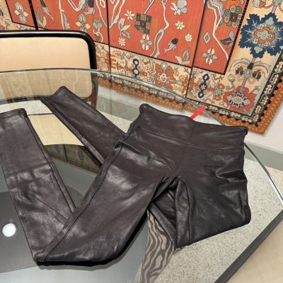 Spanx 2437 Women's Faux Leather Leggings, Size XS - Black