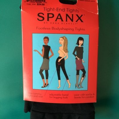 Spanx sz C Black Footless Body Shaping Tights Style 011A NWT