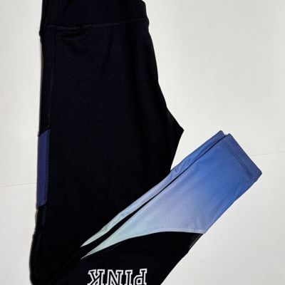 NICE! W/BOX Victorias Secret Pink Small Ultimate Yoga Leggings Ombre Blue, Black