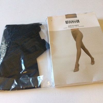 WOLFORD 14978 NEON 40 TIGHTS BLACK SIZE LARGE NWT