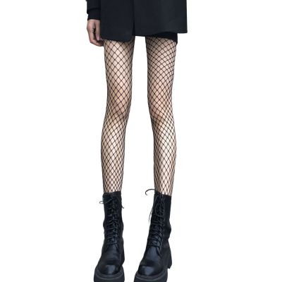 Pantyhose Fishnet Beautify Legs Rhombus Ladies High Stockings 3 Styles