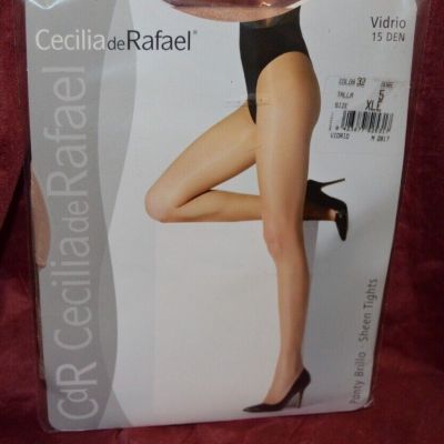 CDR Cecilia De Rafael VIDRIO 15D Tights STW SHEEN NUDE Pantyhose X-LARGE E30