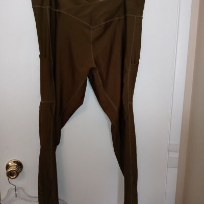 Ladies plus size olive green leggings by OBSESSION size 3XL