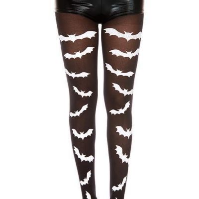sexy MUSIC LEGS gothic BATS halloween OPAQUE tights PANTYHOSE stockings NYLONS