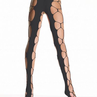 HARD TO FIND RAVE HEXAGON NET WIDE BACK SEAM FISHNET TIGHTS IN BLACK or HOT PINK