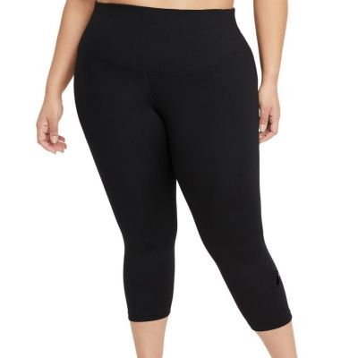 Nike Womens One Plus Size Cropped Leggings size 3X Color Black/White
