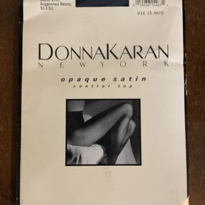 Donna Karan Opaque Satin Control Top Pantyhose Black Medium Style 270