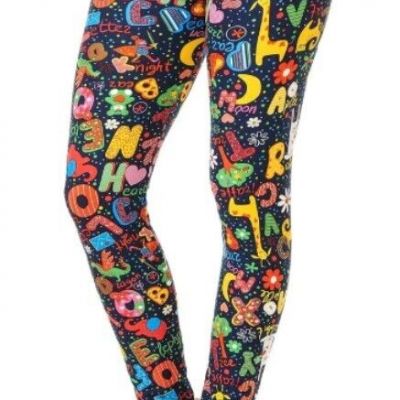 Animal Letters Leggings With Suns Rabbits Super Cute Regular Size And Plus Size