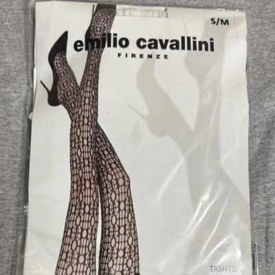 Emilio Cavallini White Geometric Fishnet Tights 50 DEN STYLE 9223.1.2 S/M NWT
