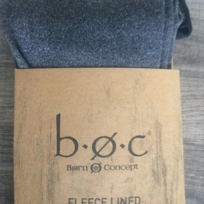 B.O.C. WOMENS SOFT FLEECE LINED GREY & BLACK 2 PAIR FOOTED TIGHTS SIZE L/XL NWT