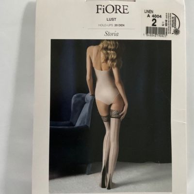 FIORE  LUST BACK SEAM LEOPARD TOP  HOLD UP 20 DEN STOCKINGS  mint in package. S2