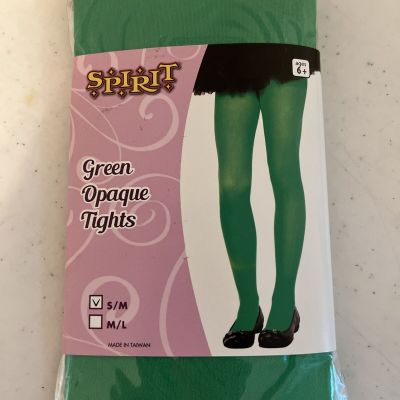 Spirit Halloween Girl's Green Opaque Tights Sz: S/M ~Brand New~