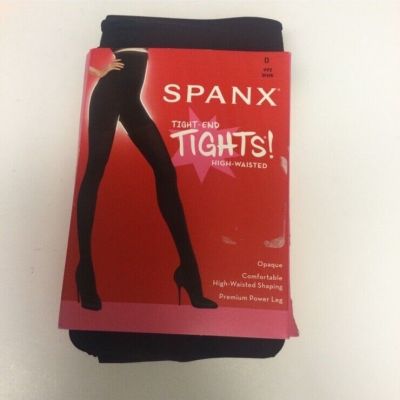 SPANX TIGHT END TIGHTS HIGH WAIST  VERY BLACK SIZE D NWT