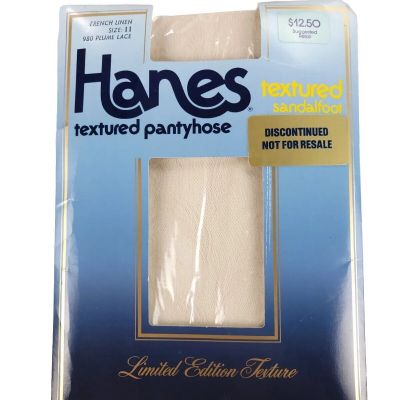 (5) Hanes Textured Pantyhose Limited Vtg French Linen Womens Sz 2 Plume Lace