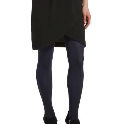 Women's Super Opaque Tights with Control Top, Navy, 2