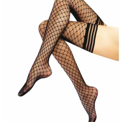 40 Denier Hold Ups with embedded fishnet by CdR