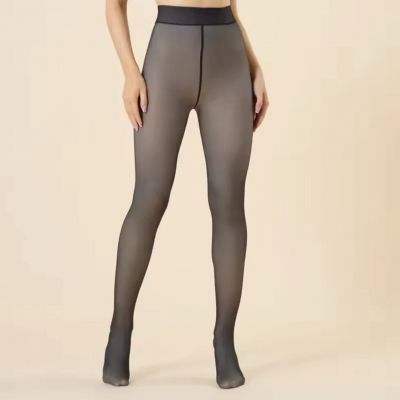 Womens Thermal Lined Translucent Pantyhose Winter Warm Fleece Tights Stockings