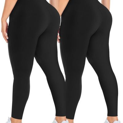 MOREFEEL Plus Size Leggings for Women-Stretchy X-Large, 1-black,black