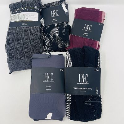 INC International Concepts 5 Pairs of Tights In Box Crafting Various Sizes 245