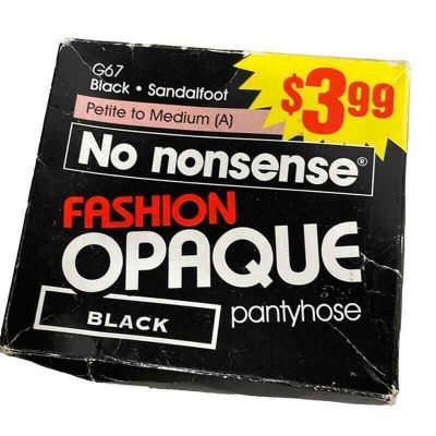 No Nonsense Fashion Opaque G67 Sandalfoot Black Pantyhose Petite-Med (A)