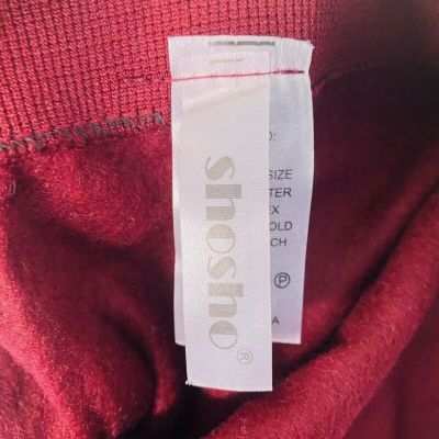 SHOSHO Plus Size Maroon Dark Red Body Slimming Fleece Lined Leggings NWT