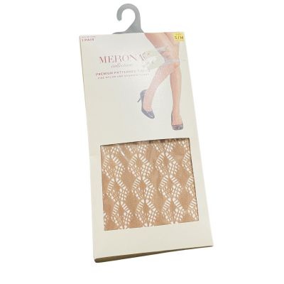Merona Women's Size Small/Medium Nude Premium Patterned Tights New Nylon spandex