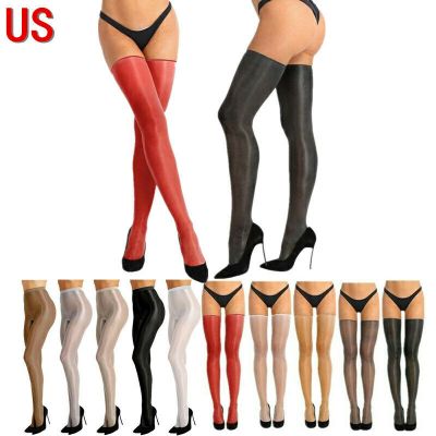 US Women's Pantyhose Stockings Sexy Shinny Silk Stretch Thigh-Highs Stockings