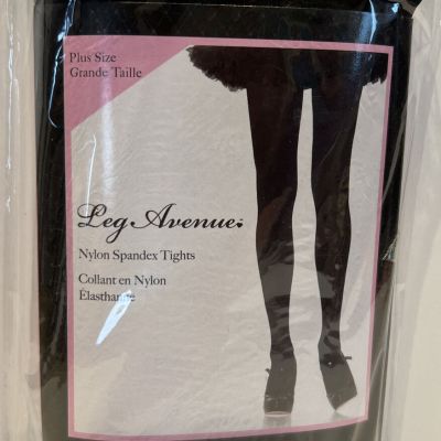 Leg Avenue Women Nylon Spandex Tights Plus Size Black #7666Q