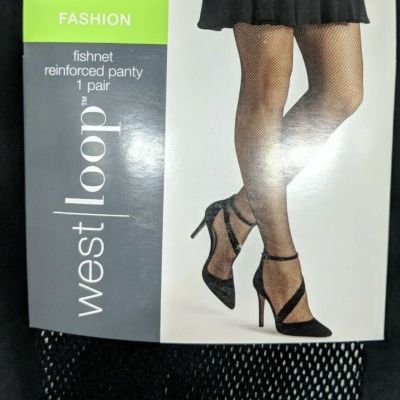 West Loop Tights Fashion Fishnet Reinforced Panty 1 Pair Size M/L | Black New