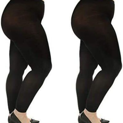 Silky Toes Women's Plus Size Opaque Microfiber Tights- 1 or 2 Pairs, Solid Color