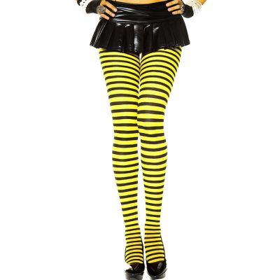 Plus Size Lingerie Pantyhose Tights Queen Striped Opaque Halloween ML7471Q