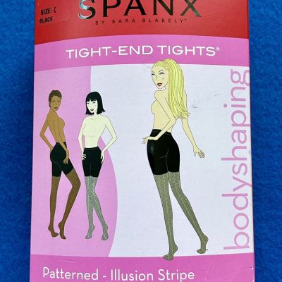 SPANX BLACK TIGHT END PATTERNED TIGHTS SIZE C
