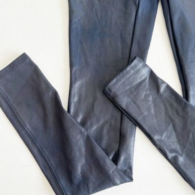 Rare SPANX Faux Leather Shiny LEGGINGS-Night Navy #2437P-Size 2XL