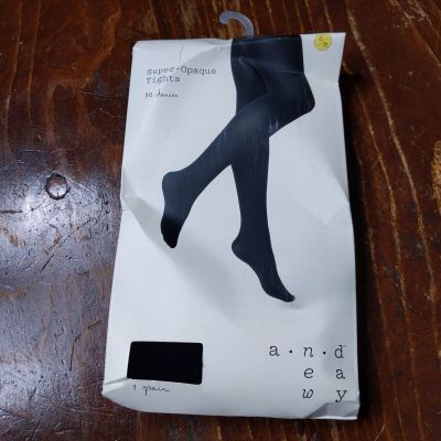 A New Day Womens Tights Small Black Opaque Hose 80 Denier NEW