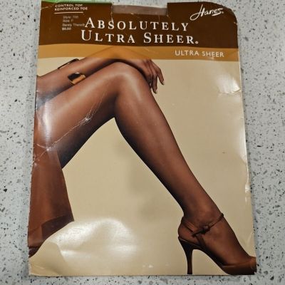Hanes Pantyhose Absolutely Ultra Sheer 706 Sz F Barely There  Control Top