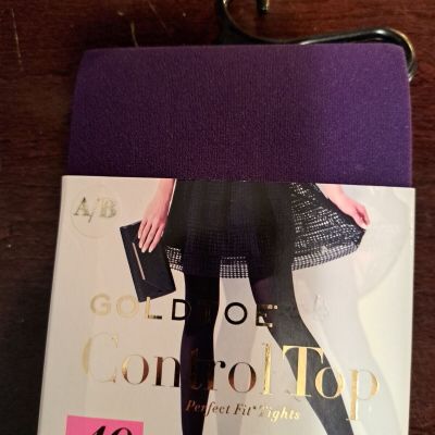 Gold Toe Control Top Perfect Fit Tights Size A/B   purple New.