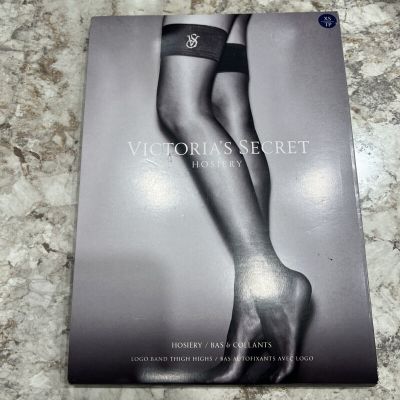 Victoria's Secret VERY SEXY Crystal Stockings Thigh Highs Noir Navy VS XS