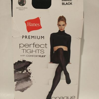 Hanes Premium Perfect Tights with ComfortFlex Coverage 65 Denier Black Sz S