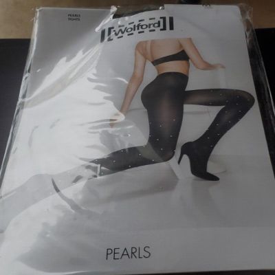 Wolford PEARL HAND ATTACHED  Stockings Pantyhose Tight Black MEDIUM $165